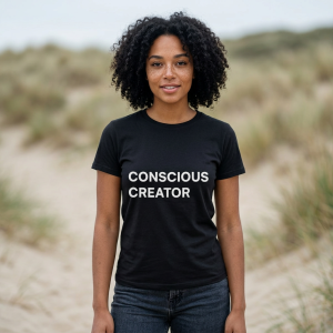Conscious Creator T-shirt | Minimal Typography, Spiritual Affirmation - Image 3