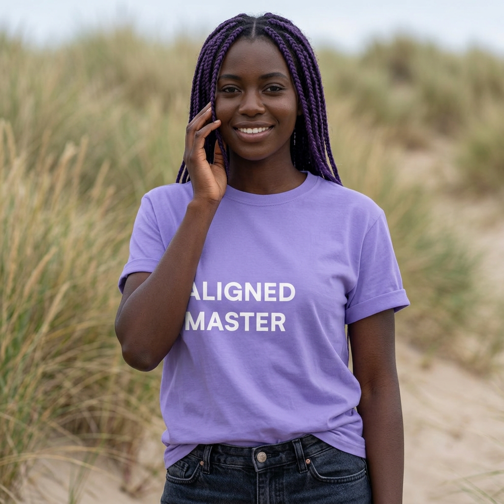 Aligned Master T-shirt | Minimal Text Graphic, Front Logo, Back 'Truth Teller'