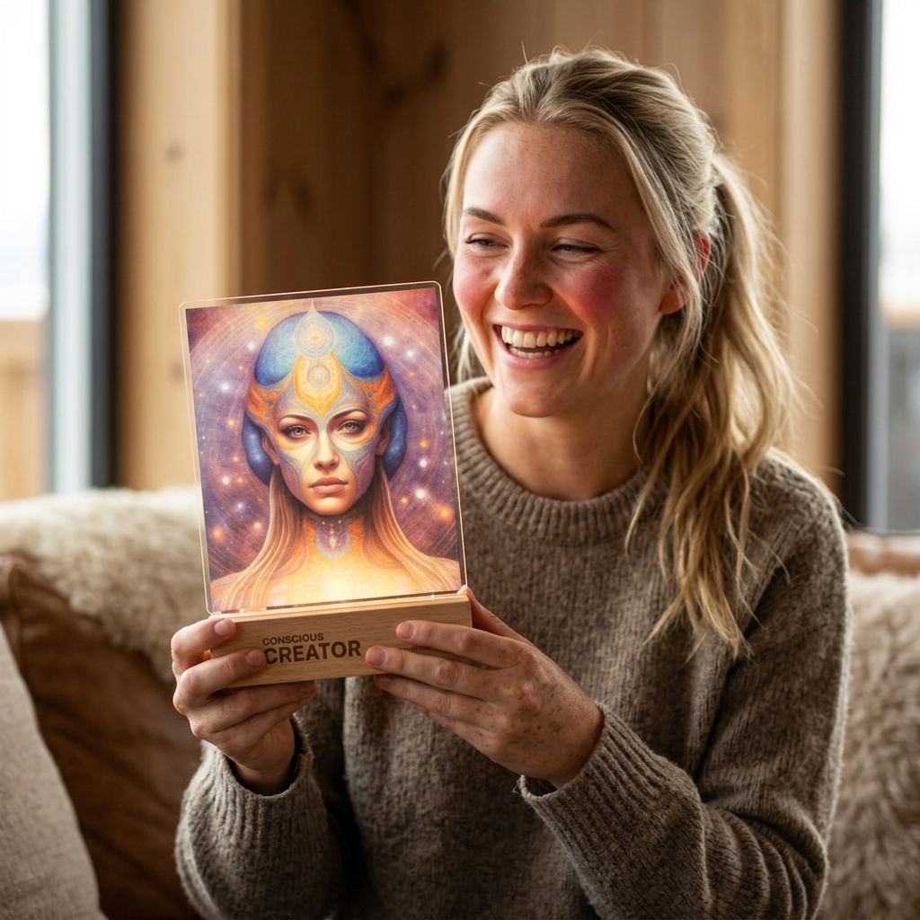 Mystic Goddess Portrait Night Light | Custom Shape UV Acrylic Lamp