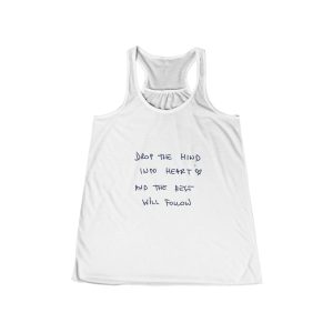 Drop the Mind Into Heart handwritten quote Tank | Racerback Yoga Top - Image 5