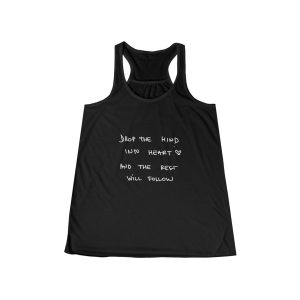 Drop the Mind Into Heart handwritten quote Tank | Racerback Yoga Top - Image 7