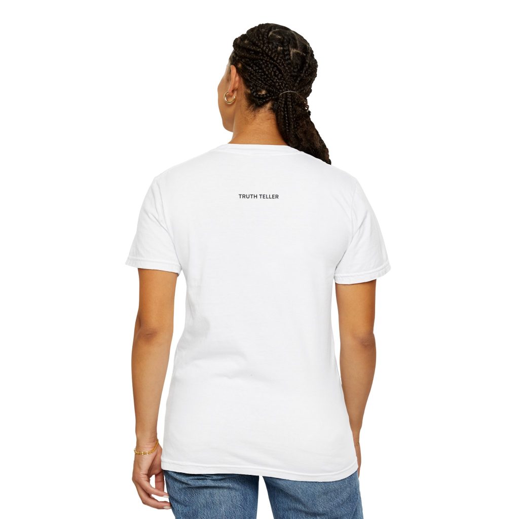 Aligned Master T-shirt | Minimal Text Graphic, Front Logo, Back 'Truth Teller'