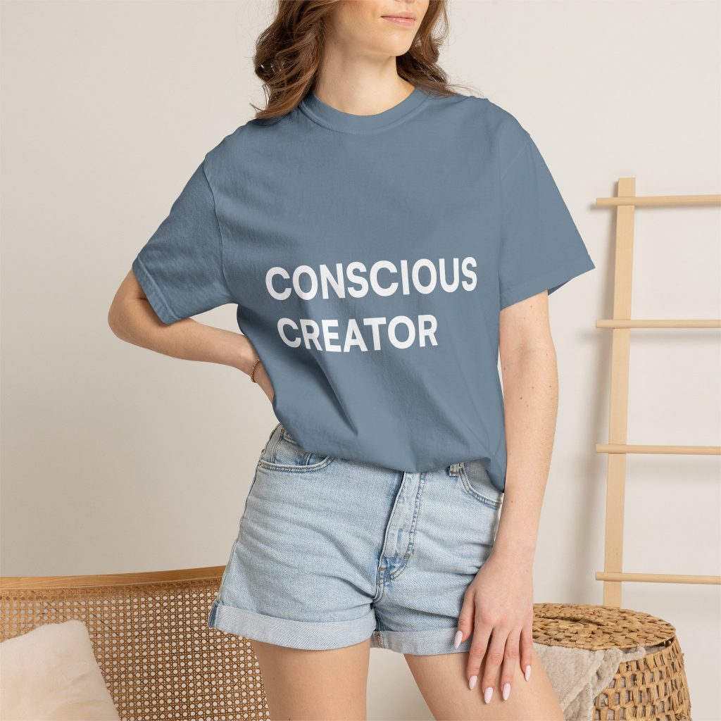 Conscious Creator T-shirt | Minimal Typography, Spiritual Affirmation